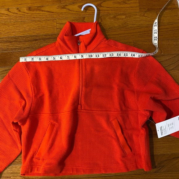 Athleta Tranquil Waffle 1/2 Zip Sweatshirt -Cardinal - Picture 3 of 4